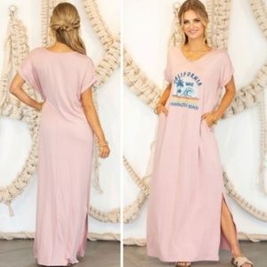 Ninexis California Huntington Beach Maxi Summer Dress w Pockets